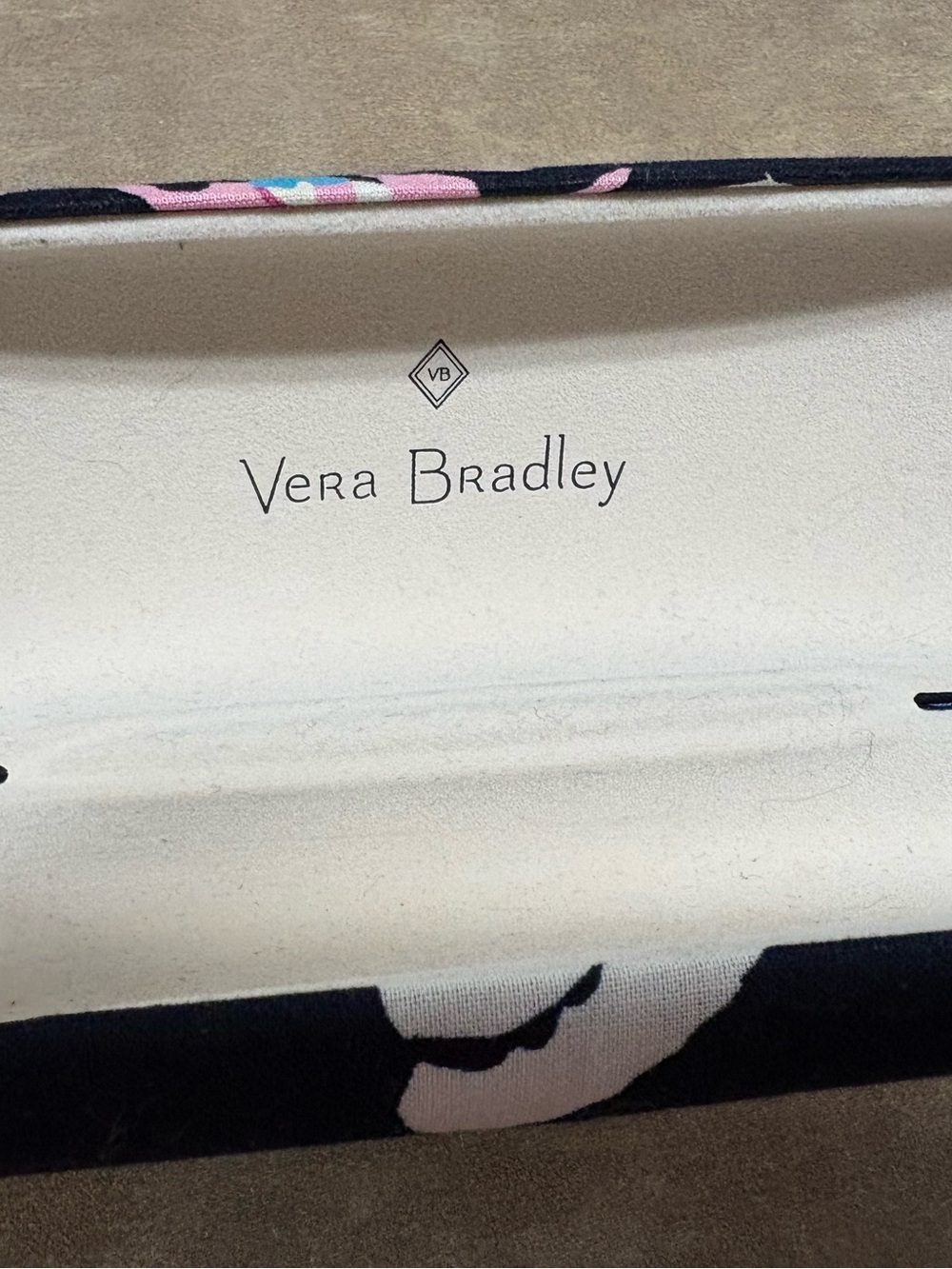 Vera Bradley Floral Fabric Eyeglass/Sunglasses case in Navy, Pink & Teal